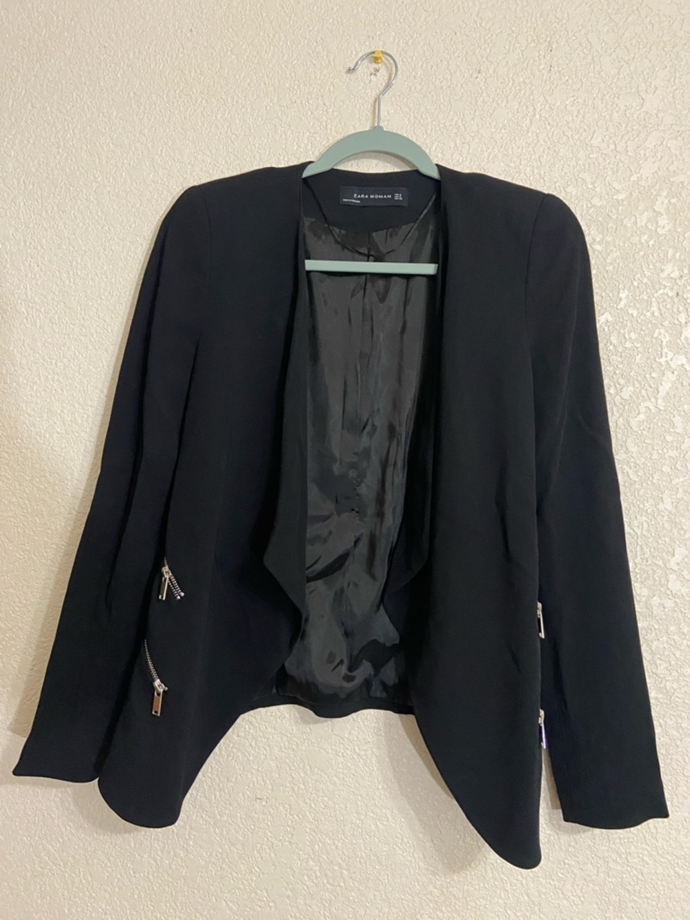 Zara Black Draped Blazer